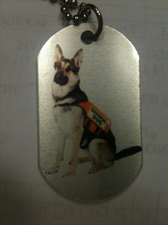 Silver Aluminum Dog Tag made with sublimation printing